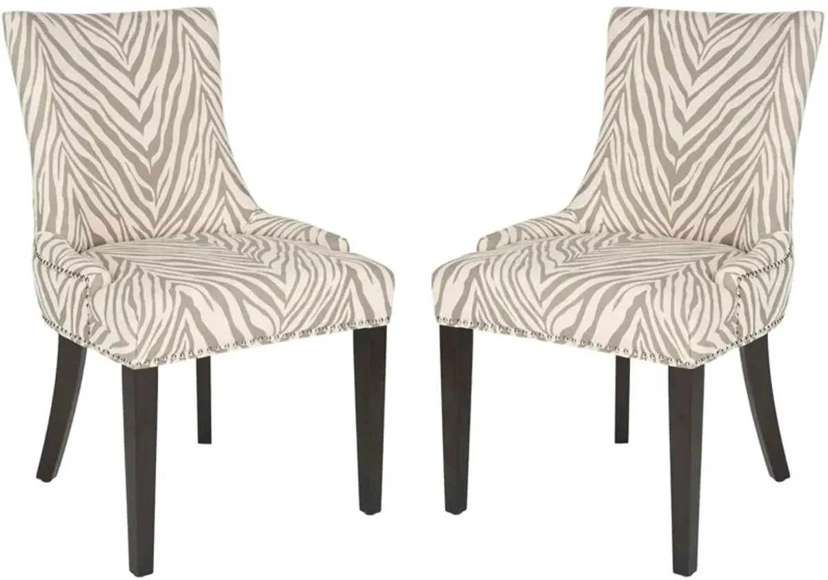 LESTER 19''H  DINING CHAIR  (SET OF 2) - SILVER NAIL HEADS