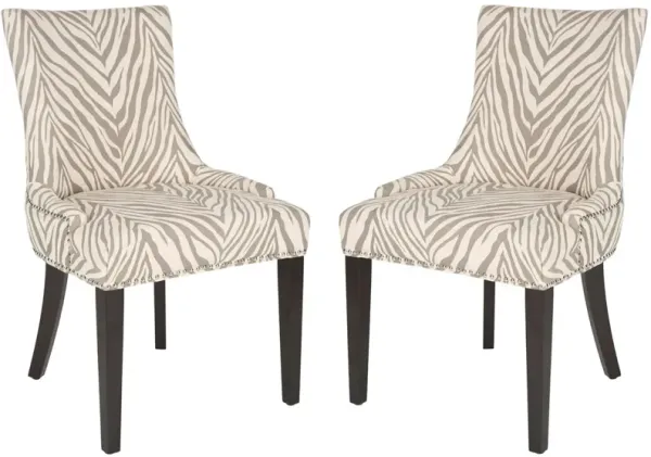 LESTER 19''H  DINING CHAIR  (SET OF 2) - SILVER NAIL HEADS