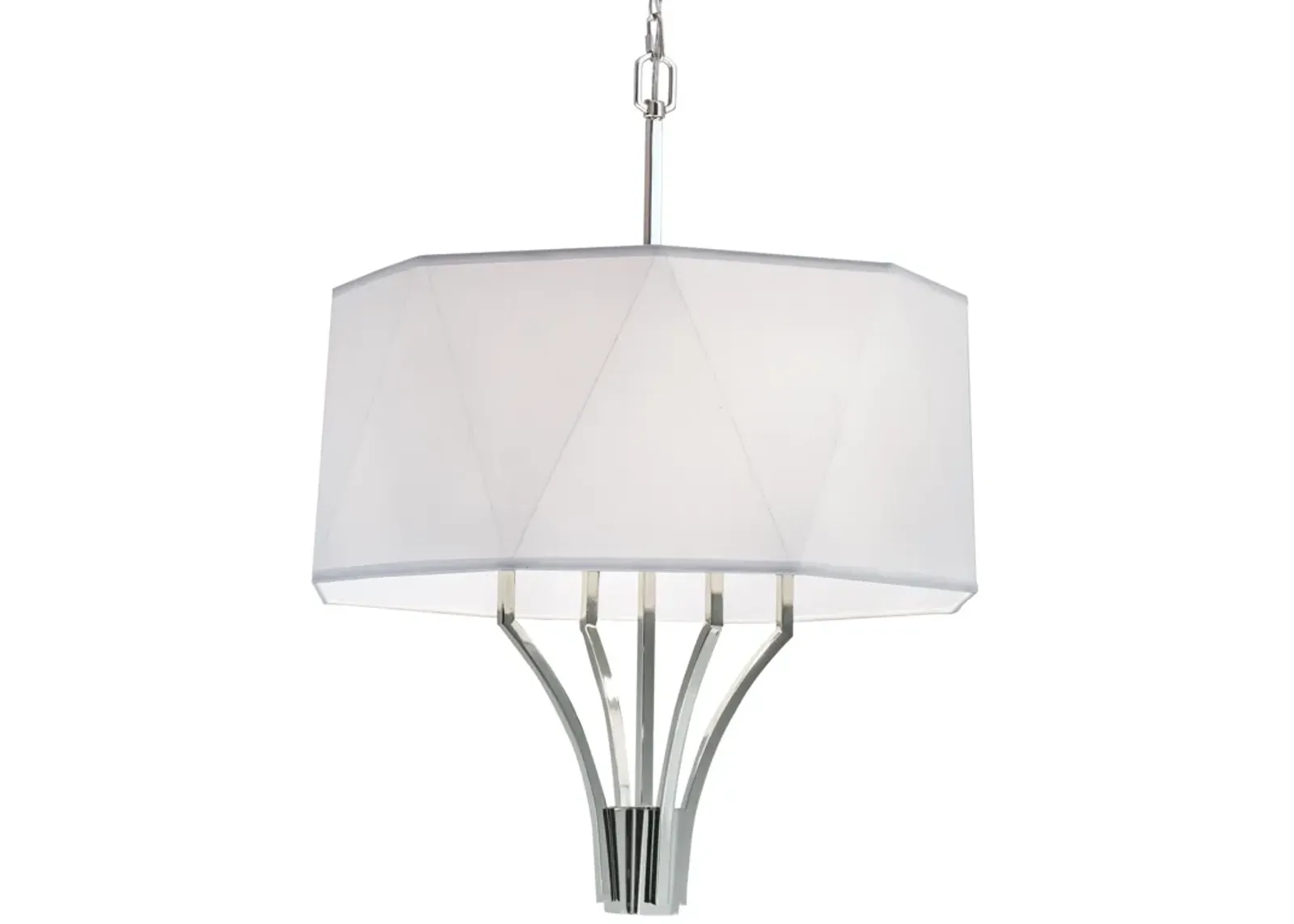 Diamond Chandelier - Polished Nickel with Black Shade