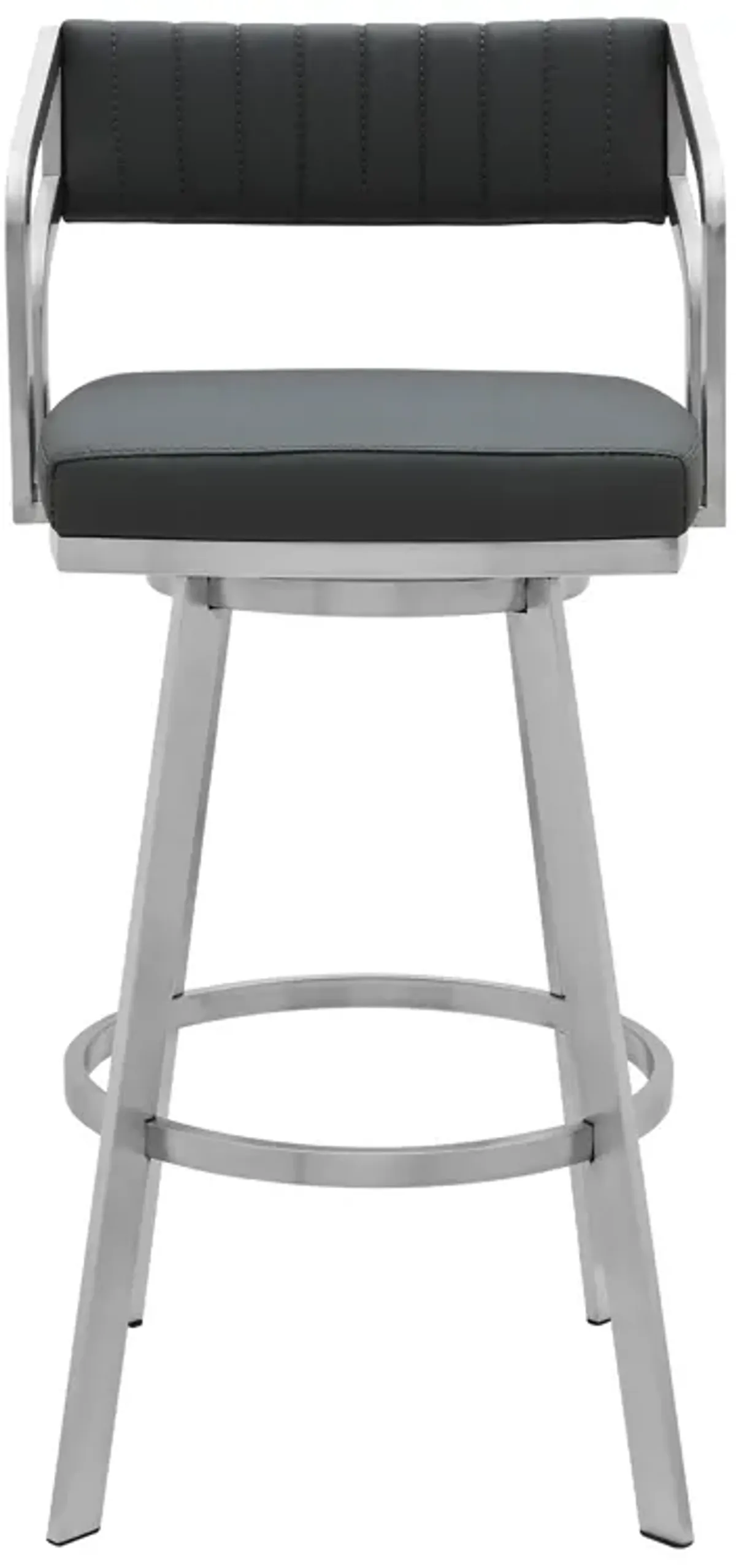 Scranton Swivel Modern Metal and Slate Gray Faux Leather Bar and Counter Stool