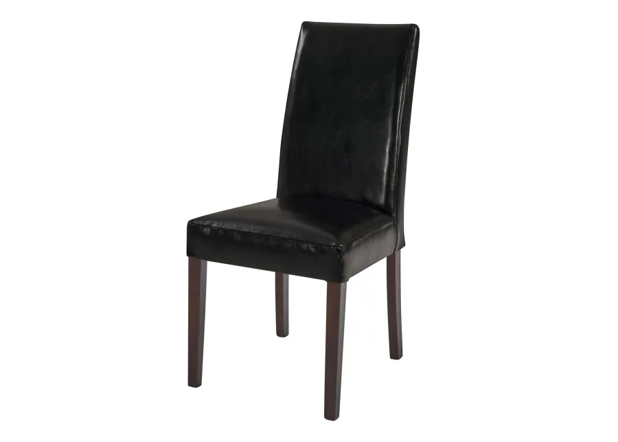 Hartford Leather Dining Side Chair, Black (Set of 2)