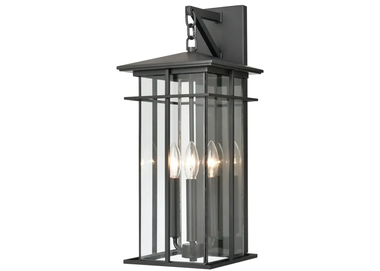 Oak Park 22" High 3-Light Outdoor Sconce - Matte Black