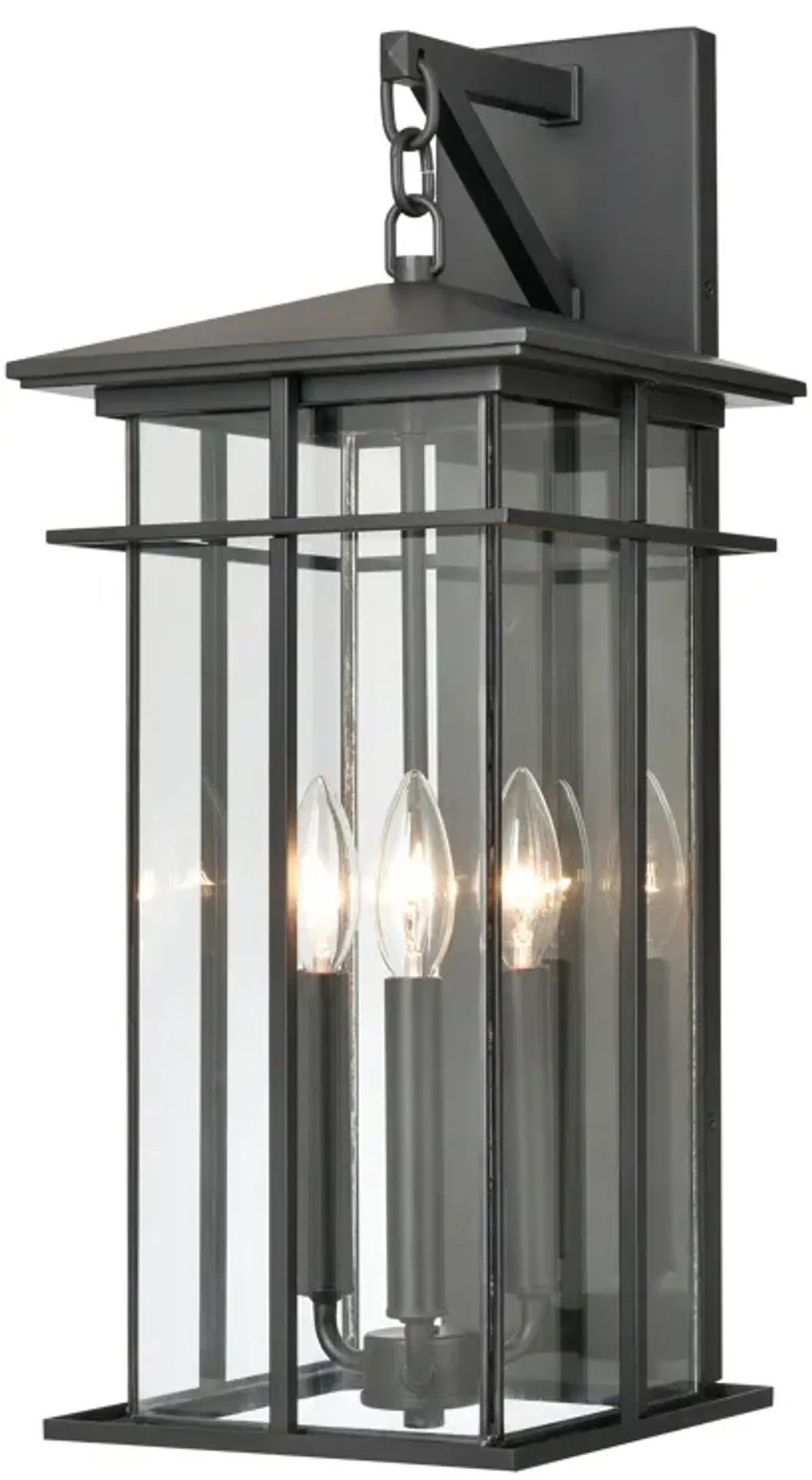 Oak Park 22" High 3-Light Outdoor Sconce - Matte Black