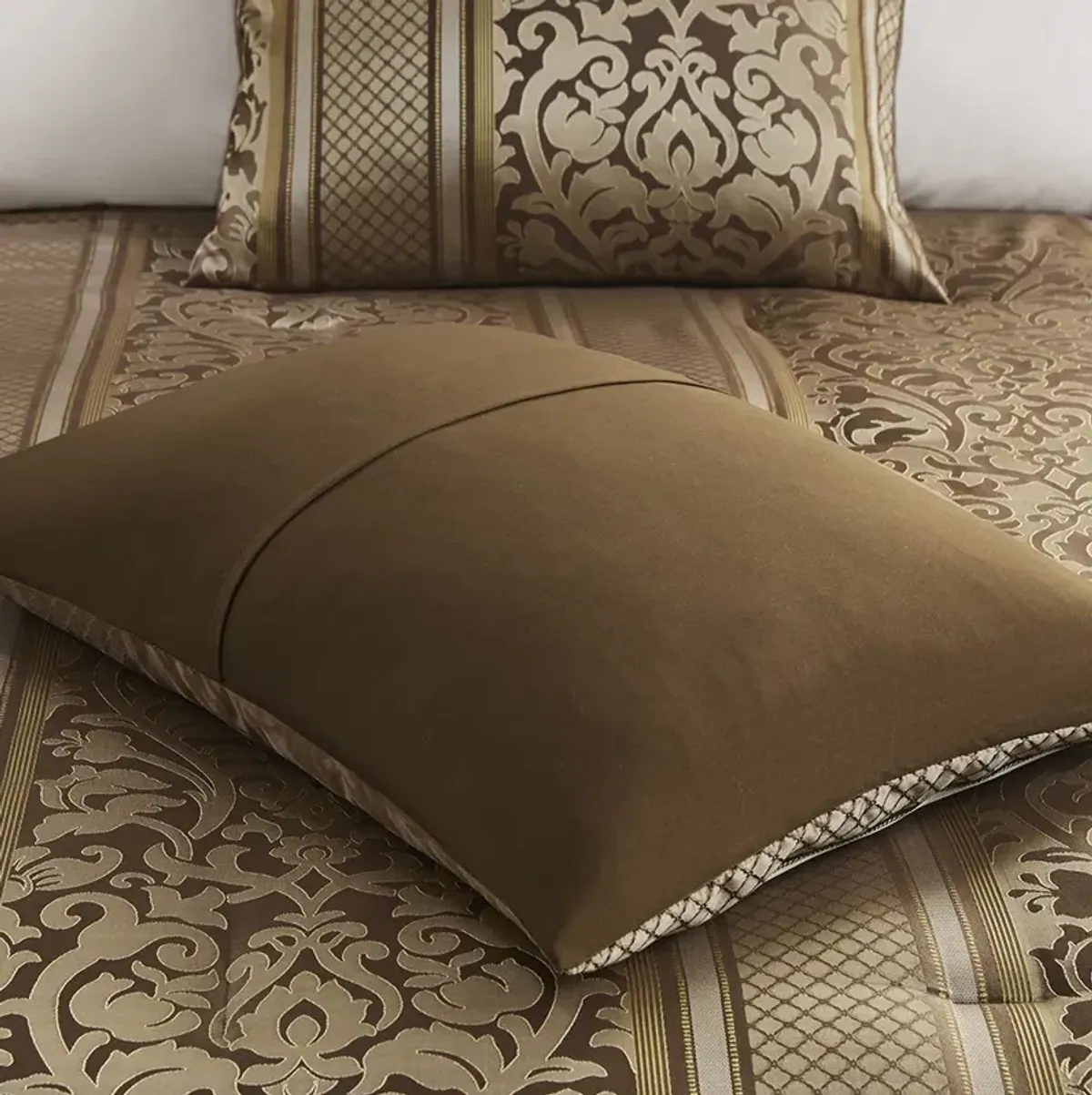 6 Piece Jacquard Comforter Set with Throw Pillows