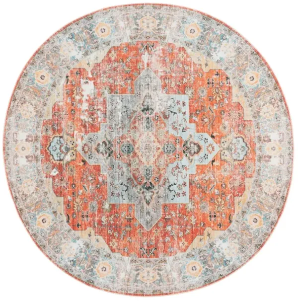 ARIZONA 126 RUST  6' x 6' Round Round Rug