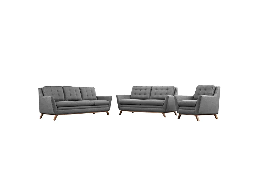 Beguile Living Room Set Upholstered Fabric Set of 3