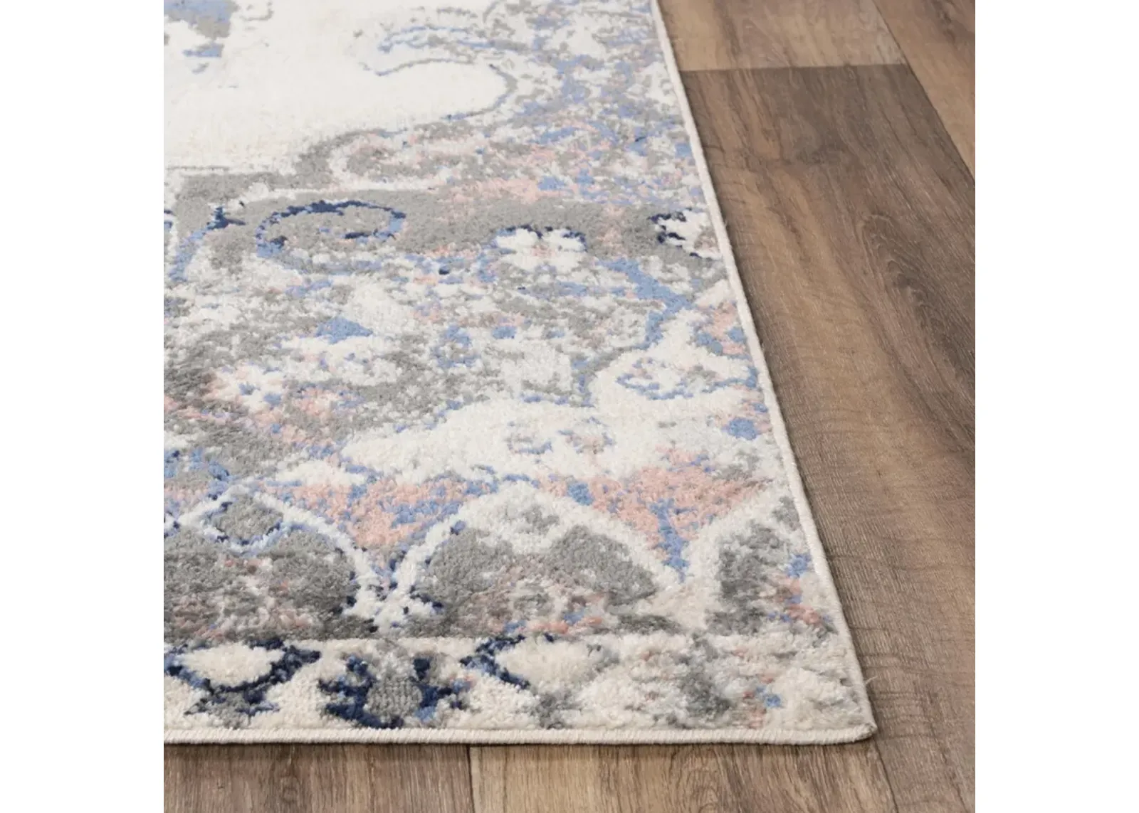 Marquise L. Blue  Polypropylene  2'6"x7'3" Runner Rug