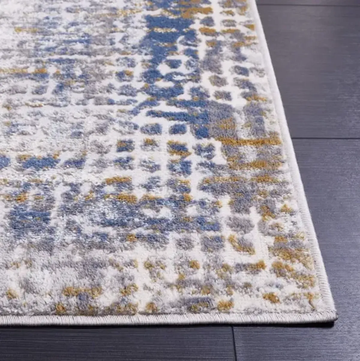 PALMA 338 Blue 2'-2' X 9' Runner Rug