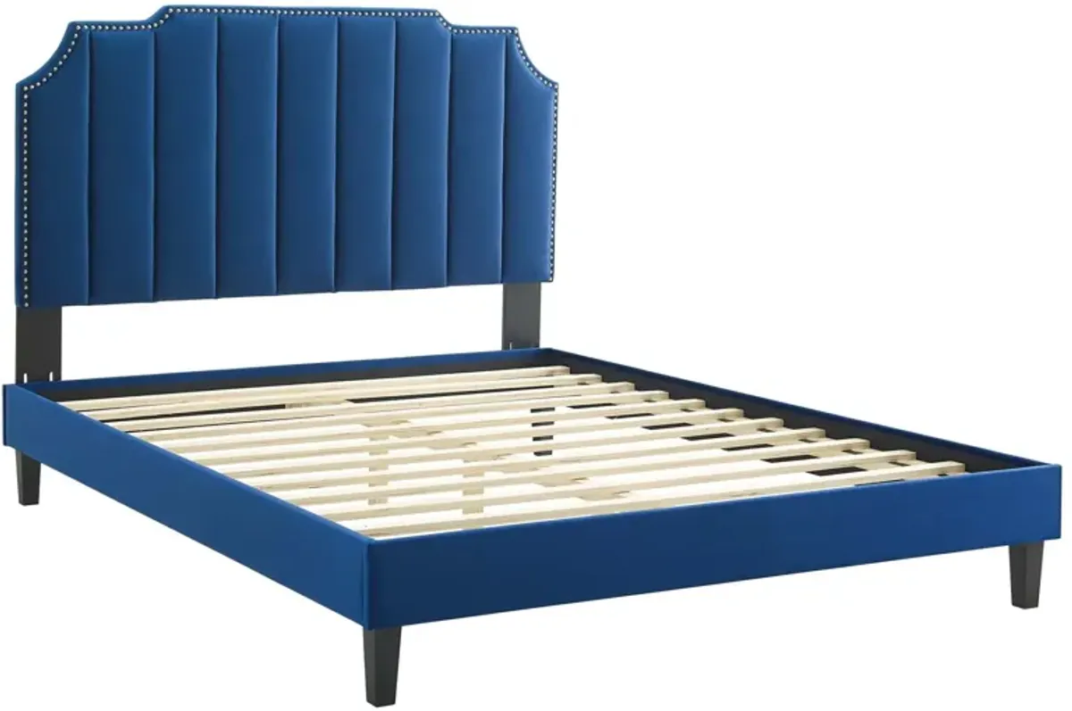 Colette King Performance Velvet Platform Bed