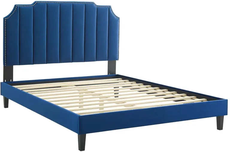 Colette King Performance Velvet Platform Bed