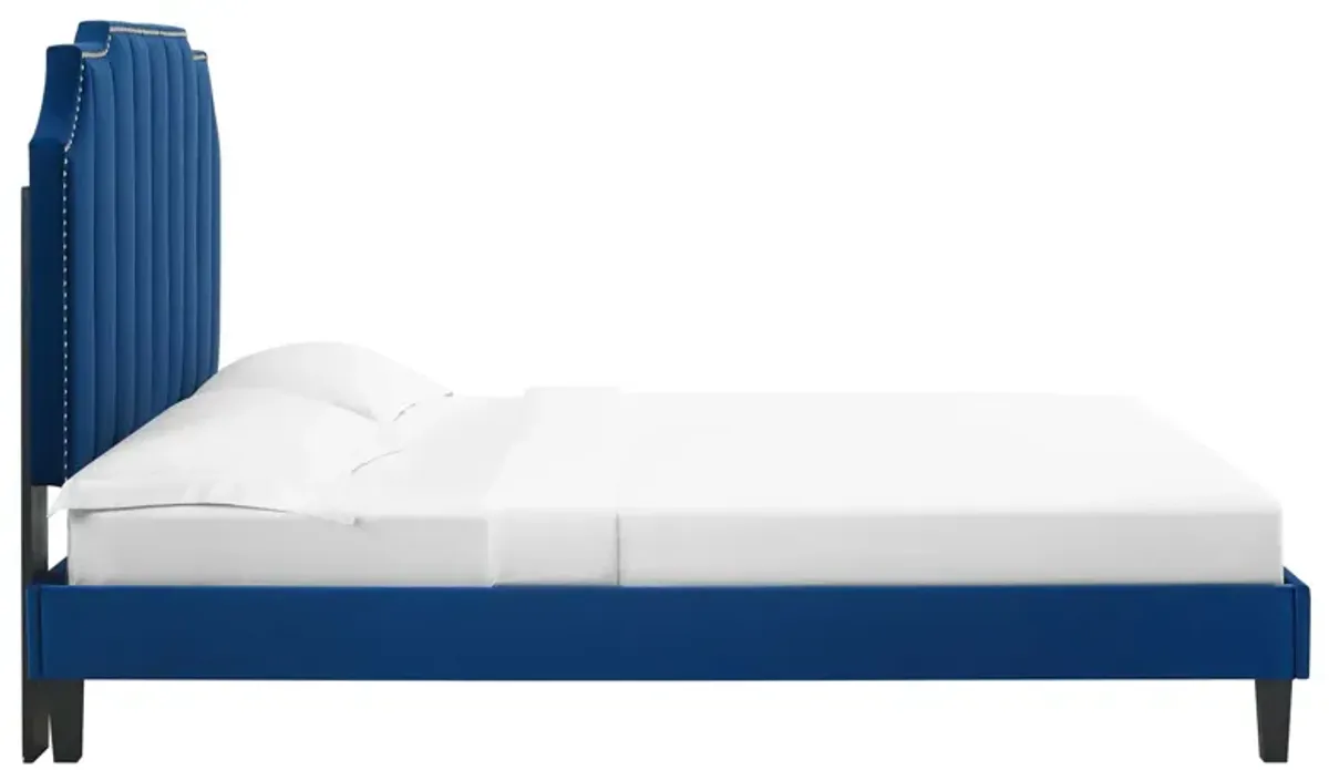 Colette King Performance Velvet Platform Bed