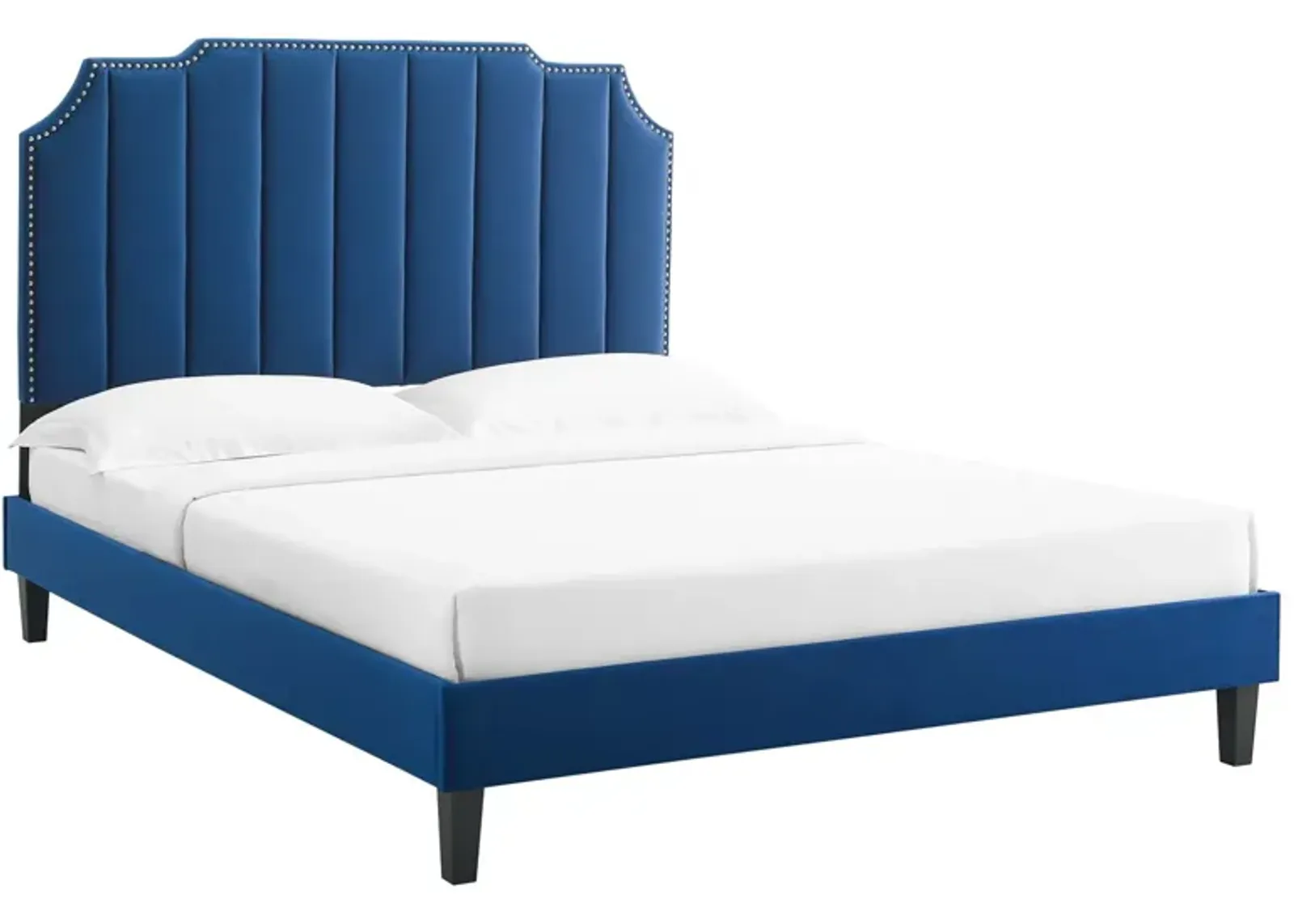 Colette King Performance Velvet Platform Bed