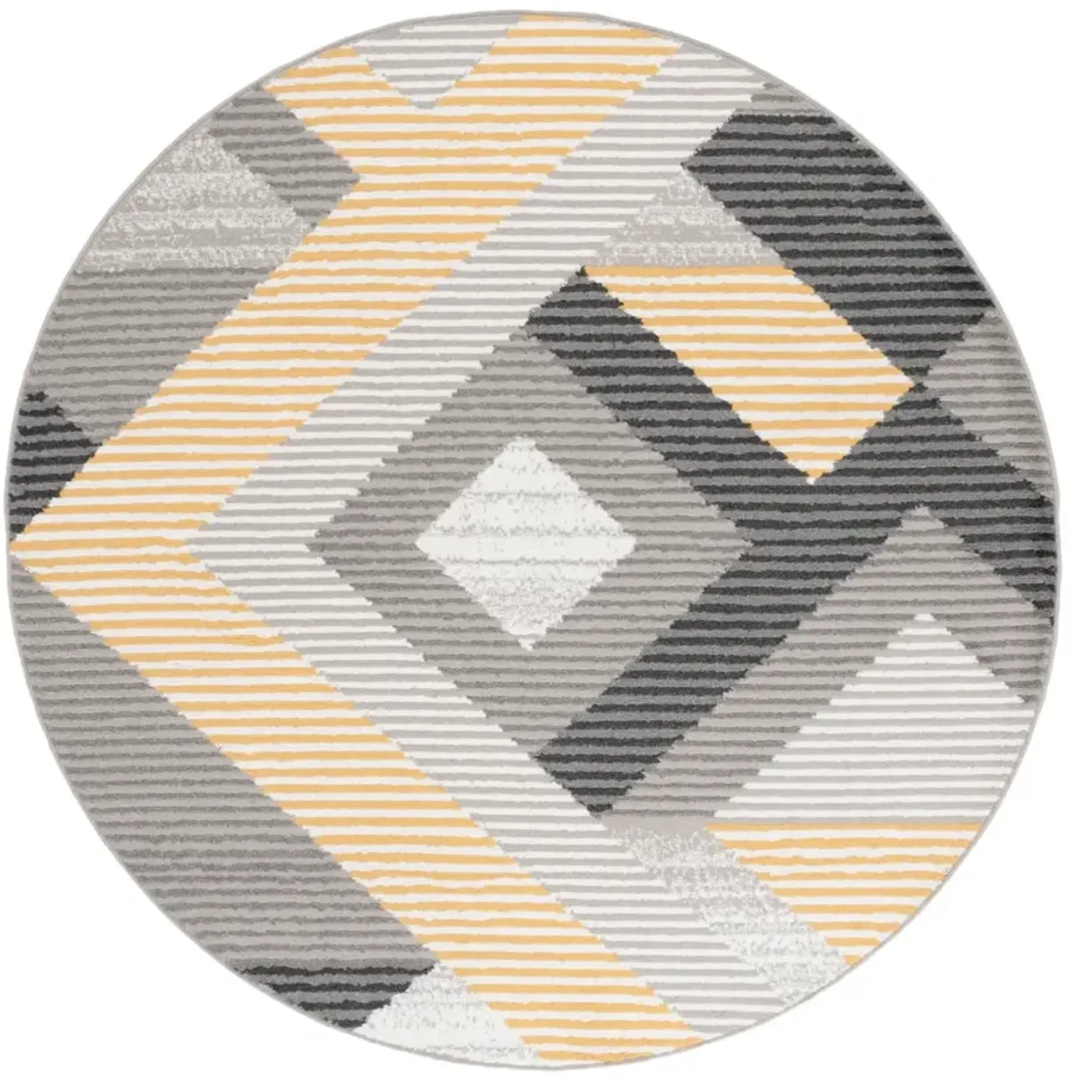 PYRAMID 240 GREY  6'-7' x 6'-7' Round Round Rug