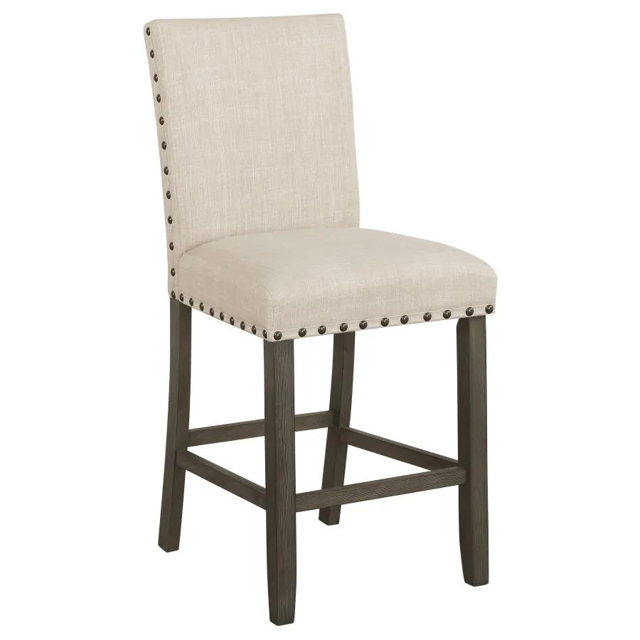 Aarav Upholstered Counter Height Stools with Nailhead Trim Beige (Set of 2)