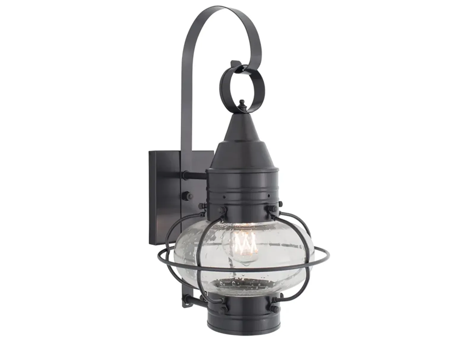 Classic Onion Outdoor Wall Light - Gun Metal with Seeded Glass