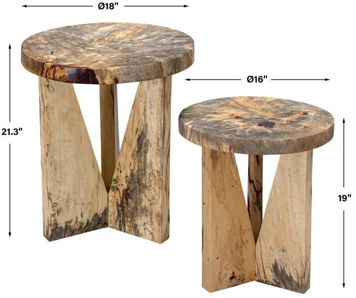 Nadette Natural Nesting Tables, S/2