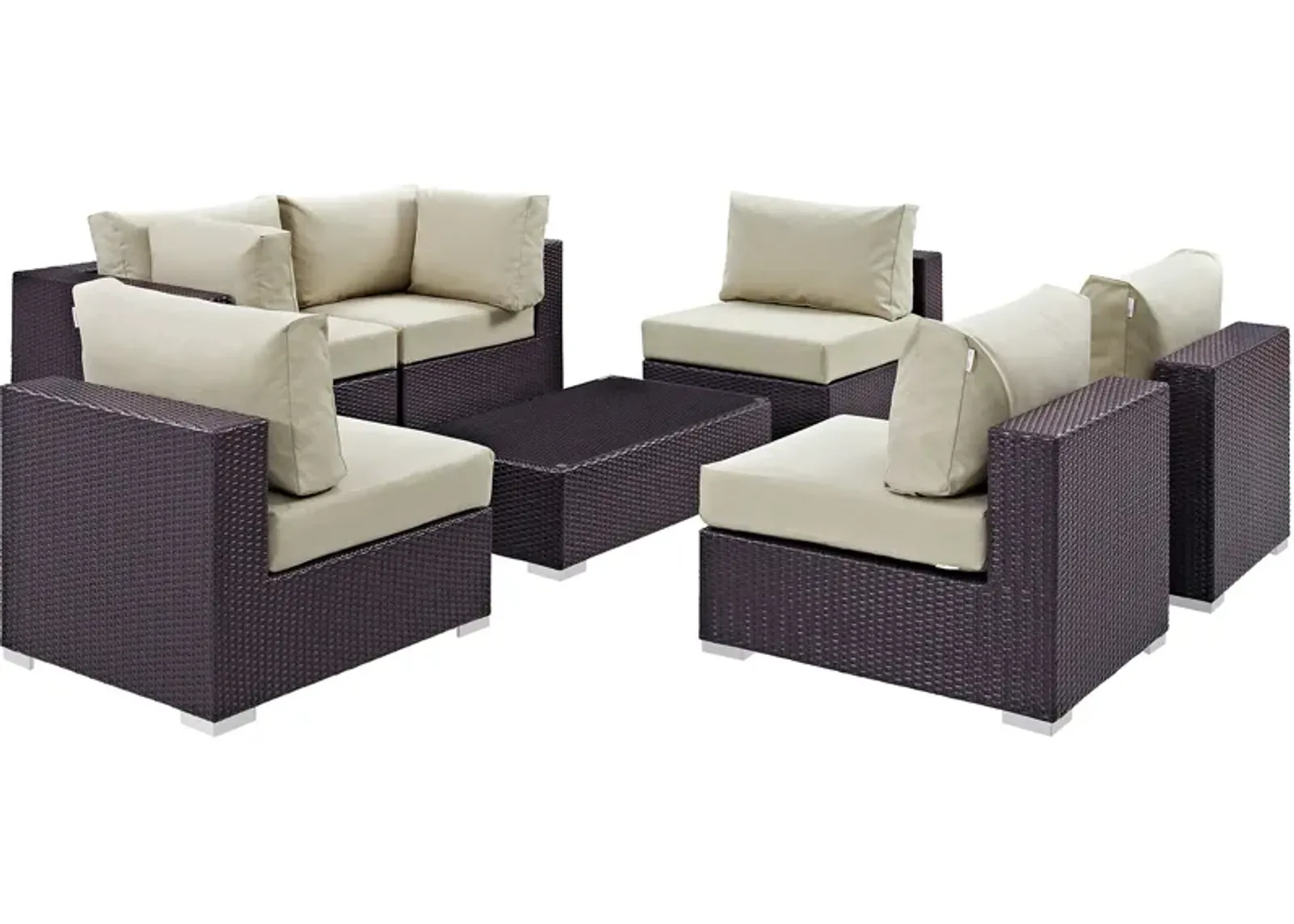 Convene 7 Piece Outdoor Patio Sectional Set