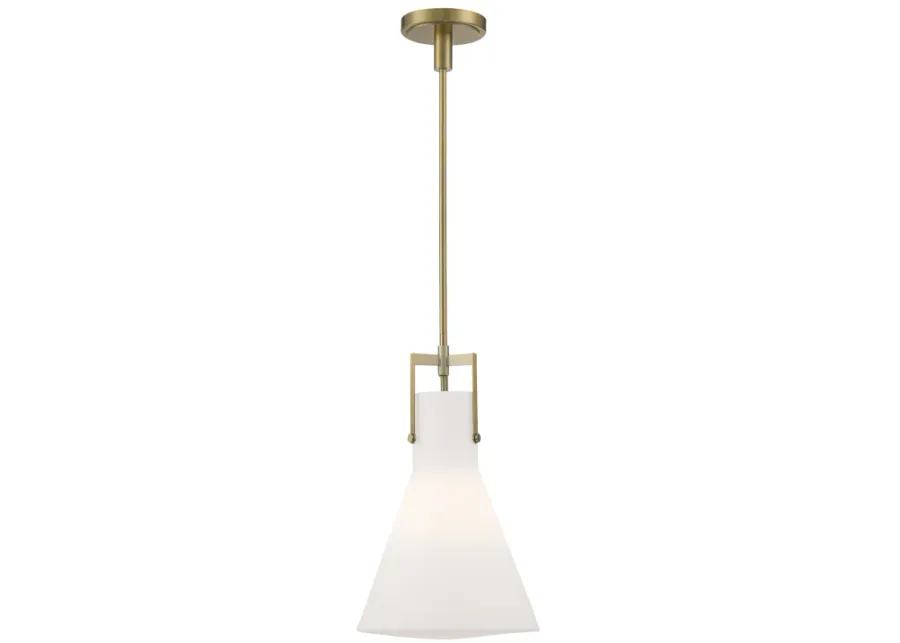 Izel 1-Light Glass Pendant - Antique Brass