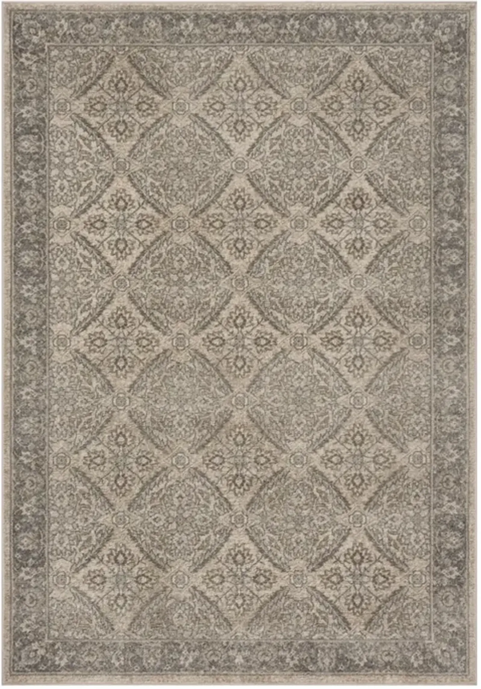 Brentwood 863 Cream / Grey 5' X 5' Square Square Powerloomed Rug