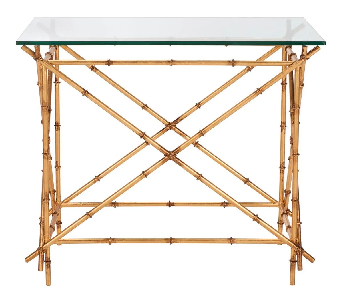 MARK CRISSCROSSED GOLD ACCENT TABLE