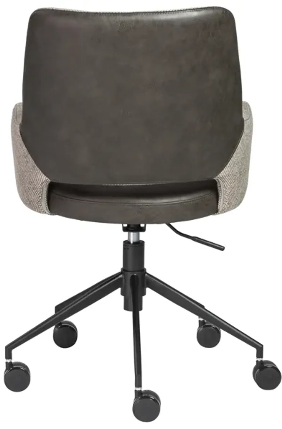 Desi Office Chair in Light Gray Fabric and Dark Gray Leatherette with Black Base