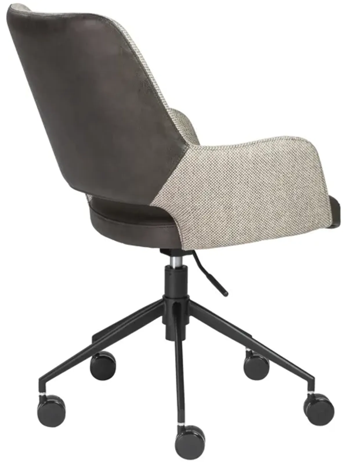 Desi Office Chair in Light Gray Fabric and Dark Gray Leatherette with Black Base