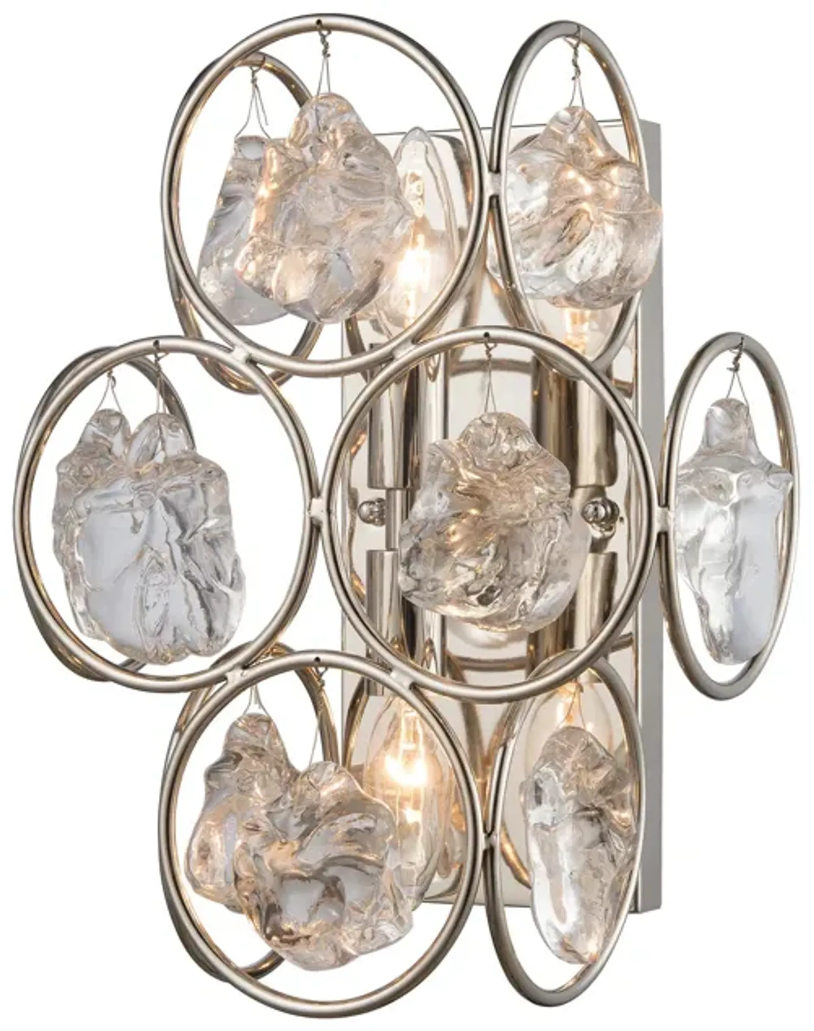 Precious 12.88" High 2-Light Sconce - Polished Nickel