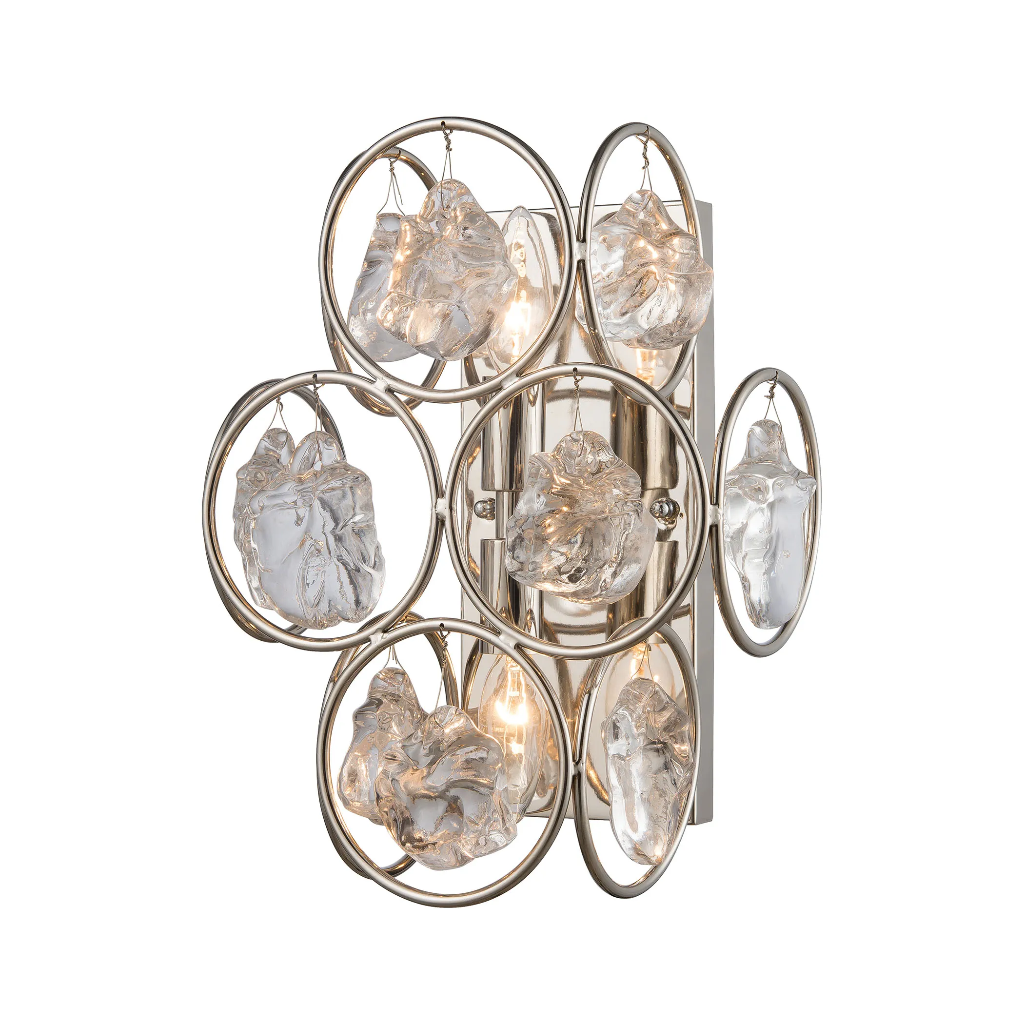 Precious 12.88" High 2-Light Sconce - Polished Nickel