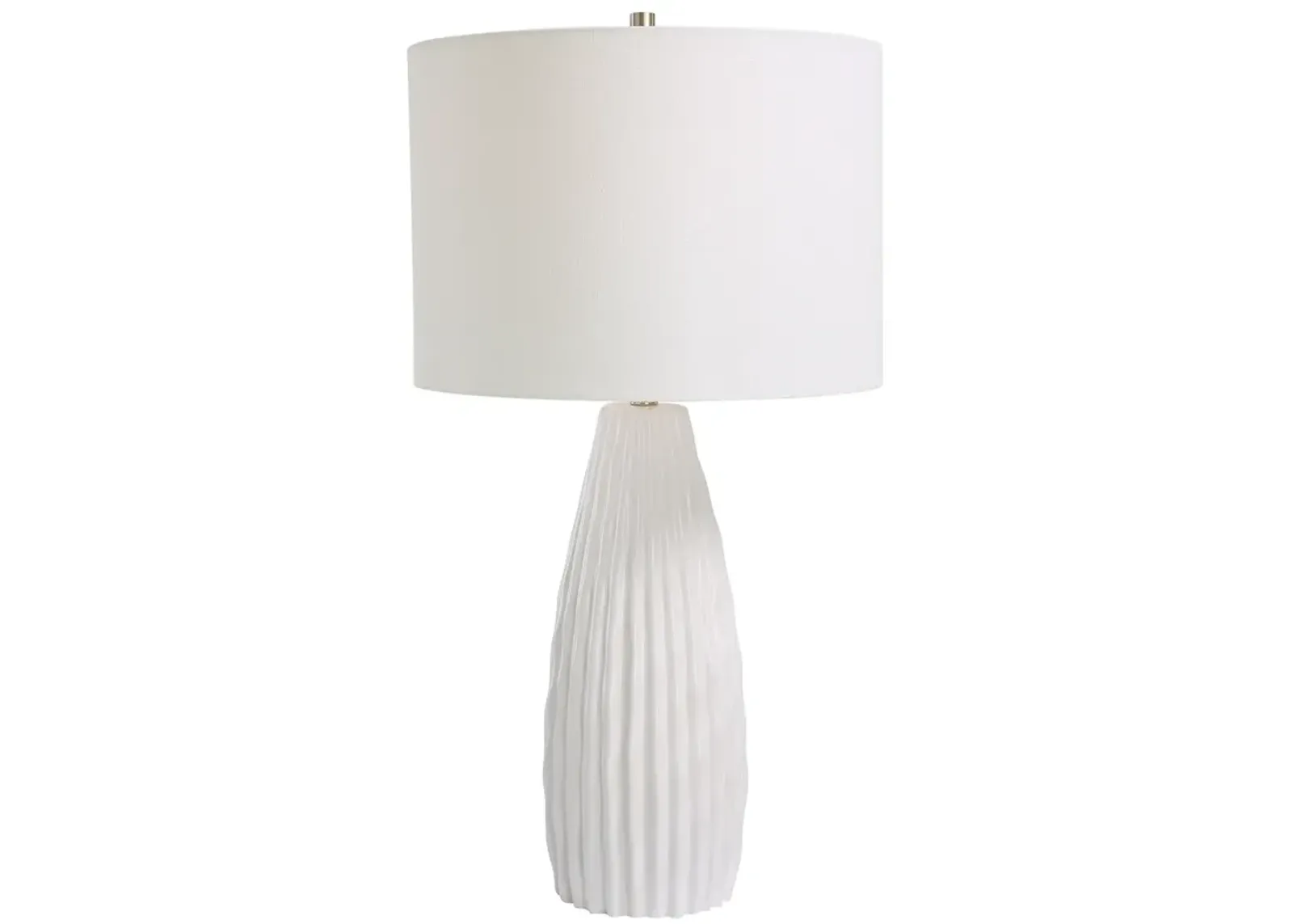 Satin White Finish  Table Lamp