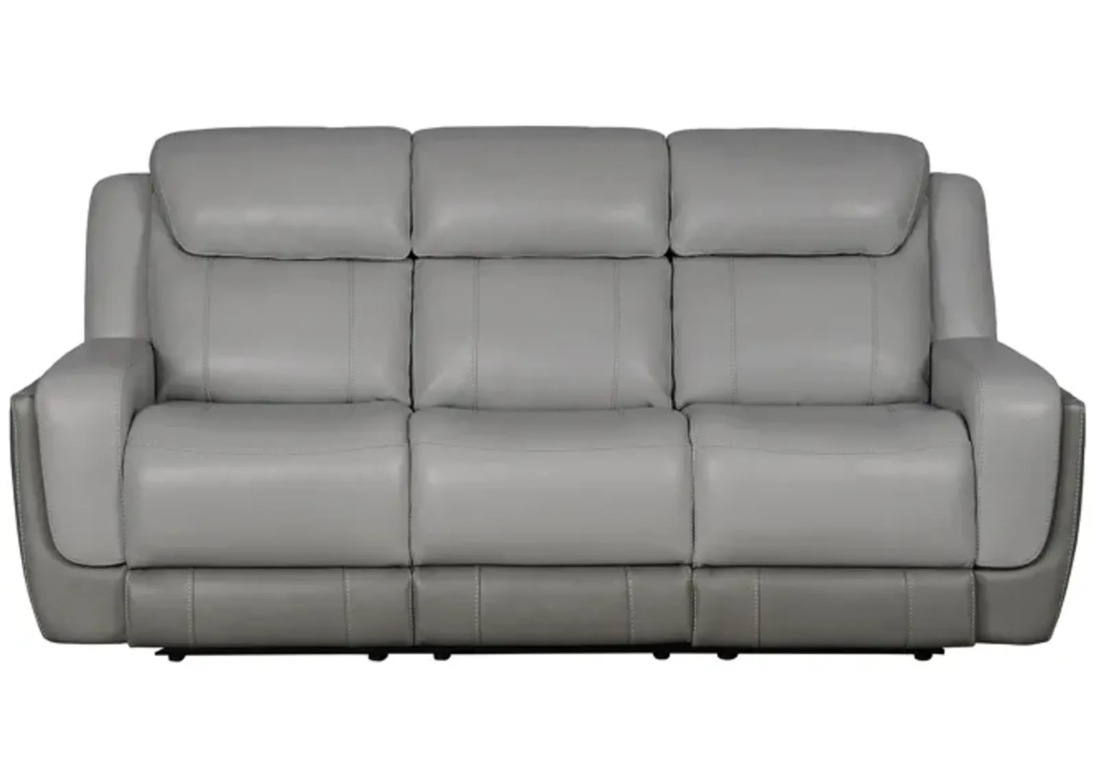 Rosalyn 87" Zero Gravity Power Reclining Sofa with Dropdown Console in Silver and Gray Leather