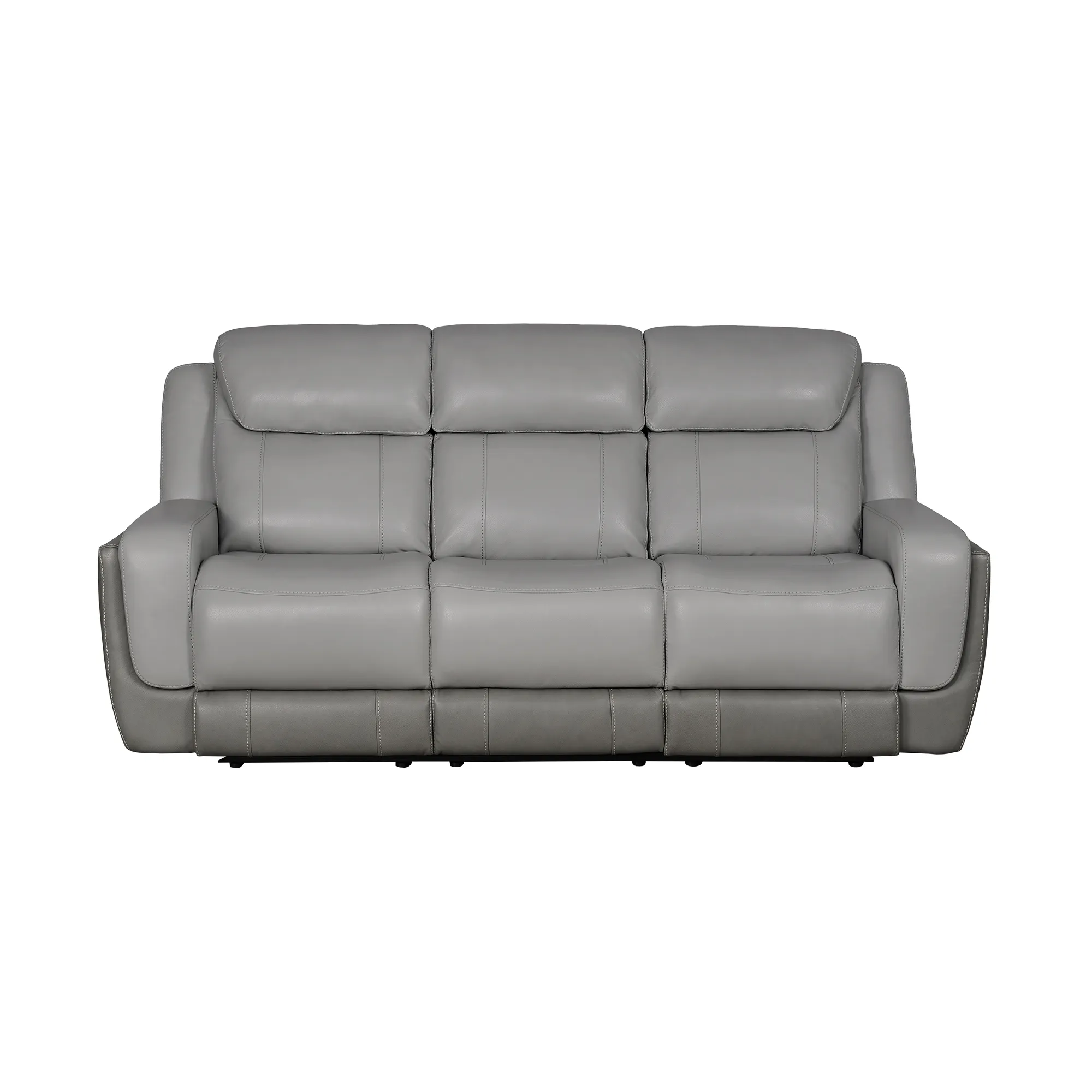 Rosalyn 87" Zero Gravity Power Reclining Sofa with Dropdown Console in Silver and Gray Leather