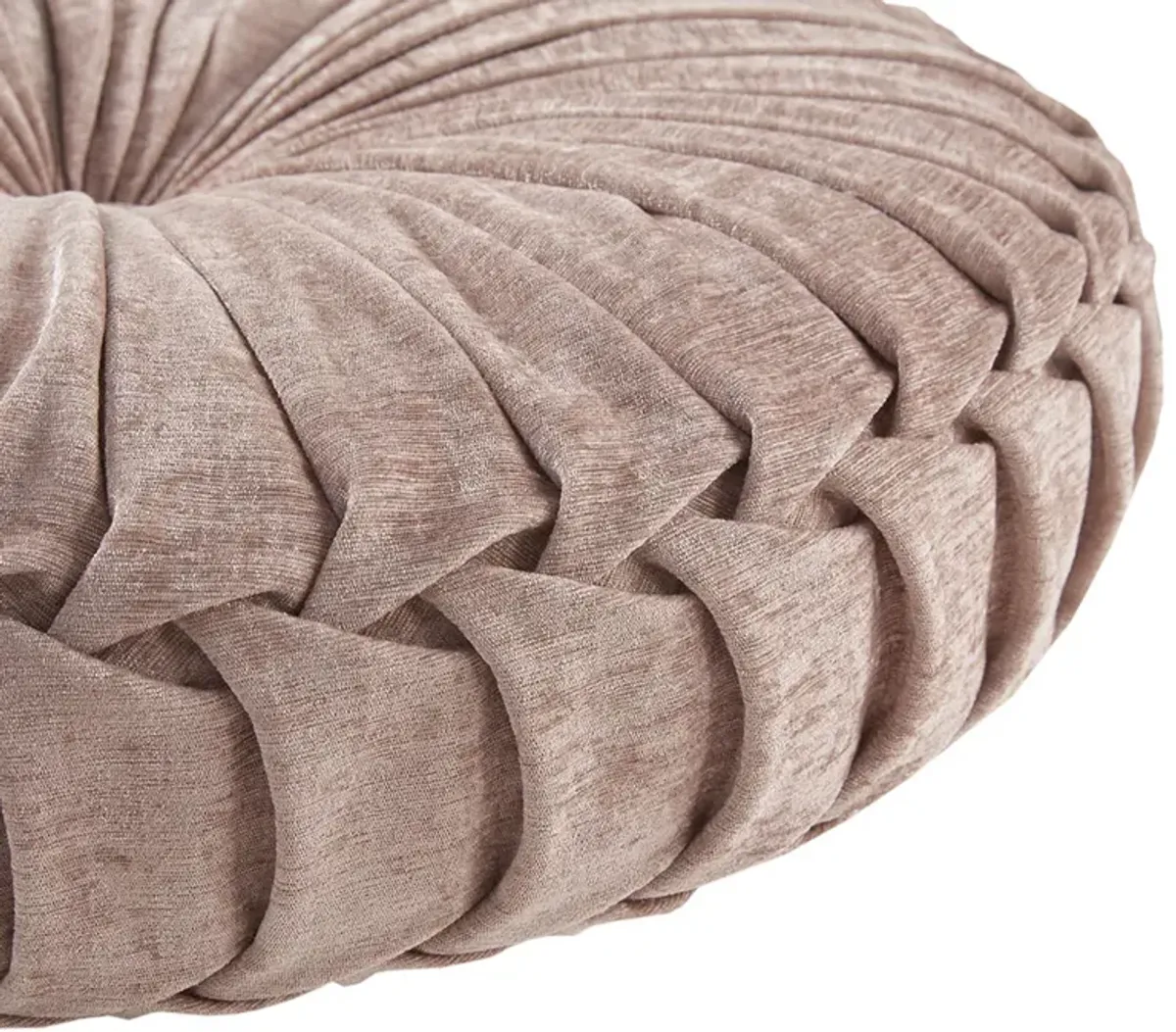 Intelligent Design Loretta Blush Poly Chenille Round Floor Pillow Cushion