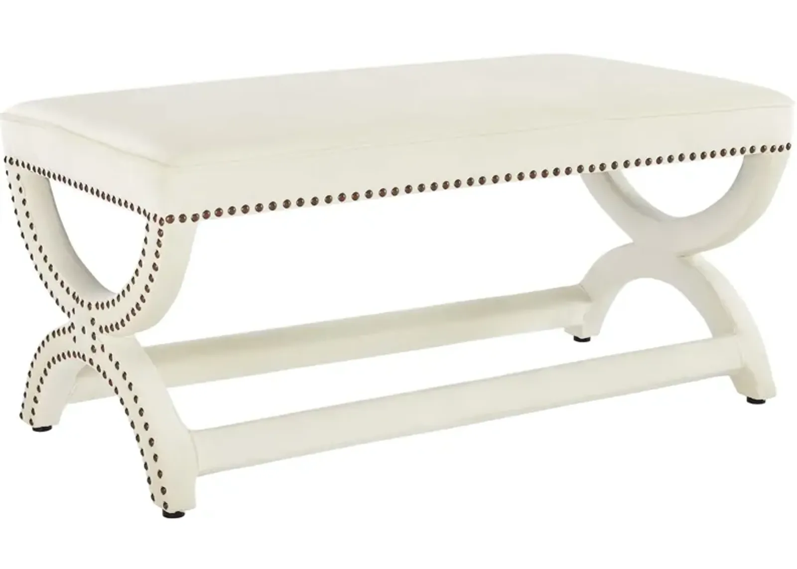 Expound Upholstered Nailhead Trim Performance Velvet Bench