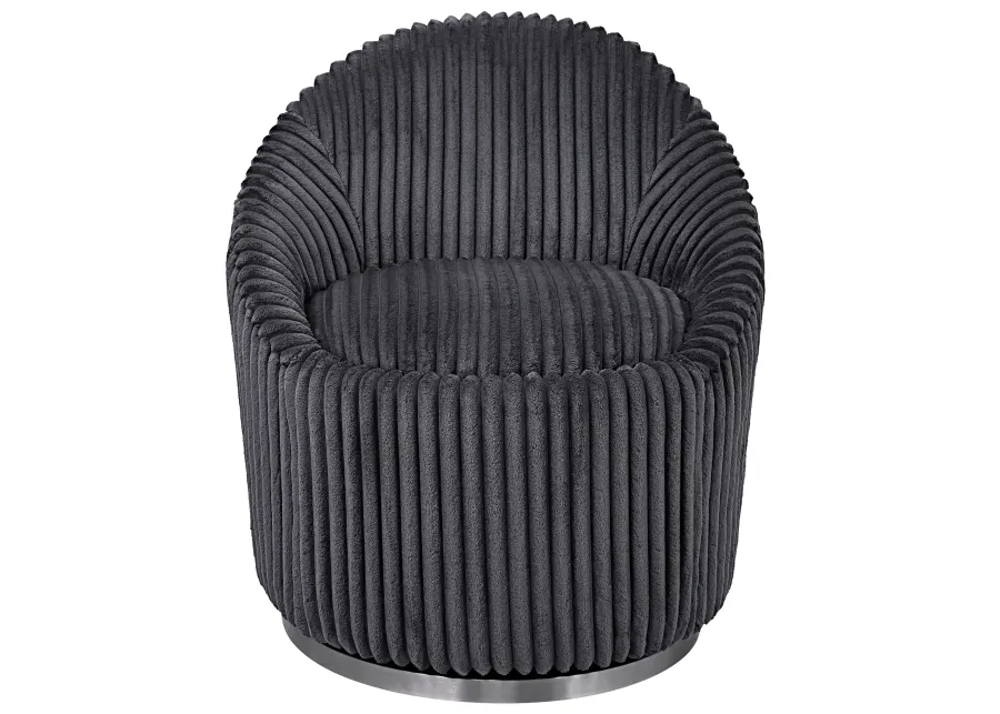 Crue Gray Fabric Swivel Chair