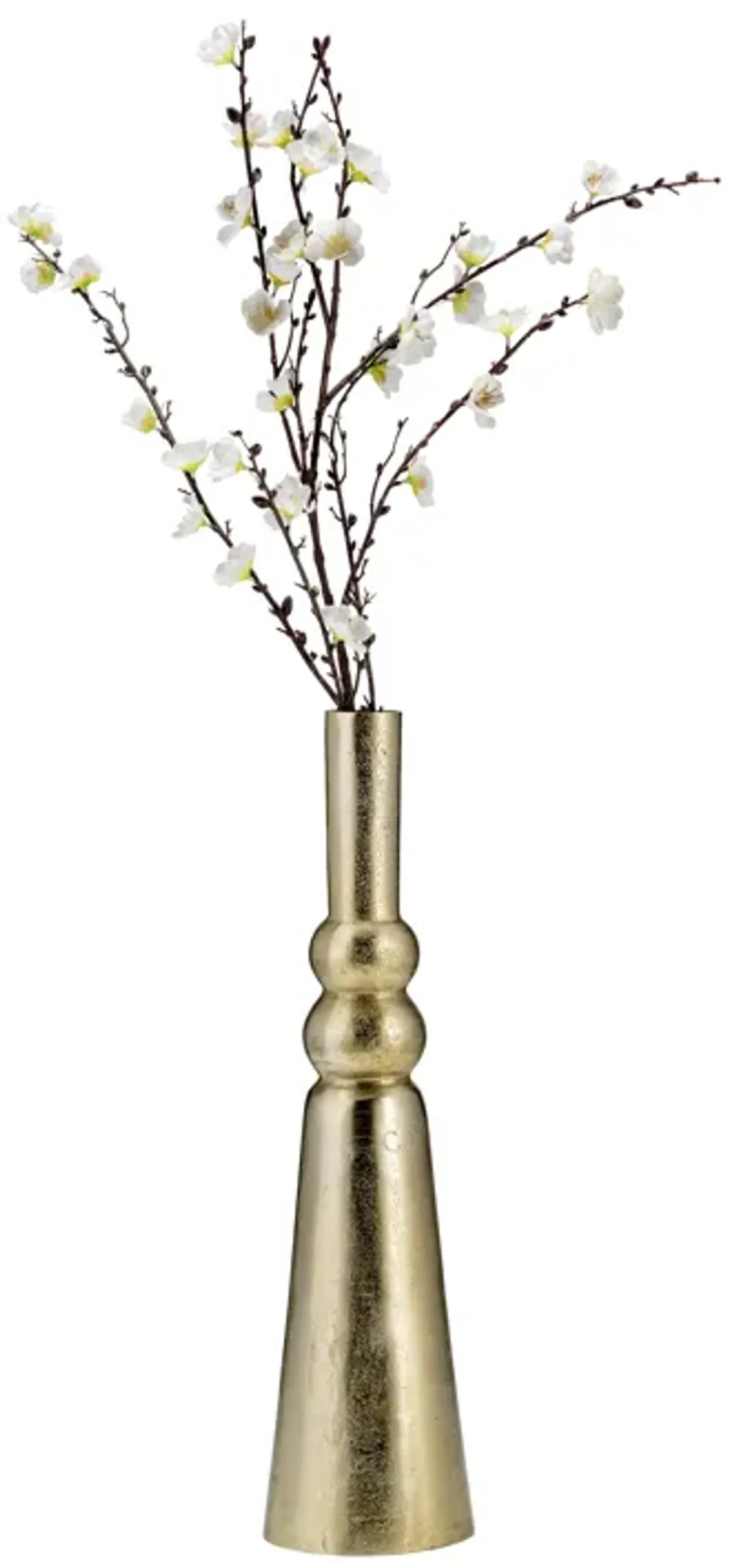 Metal,22"h,abstract Pillar Vase,gold