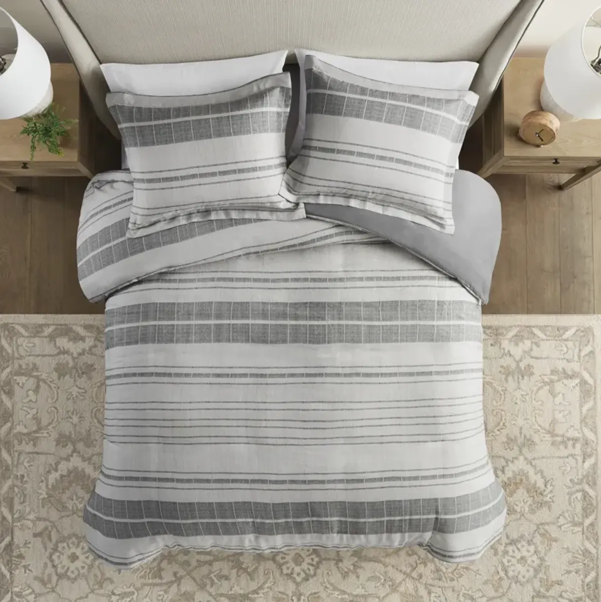 3 Piece Stripe Duvet Cover Set