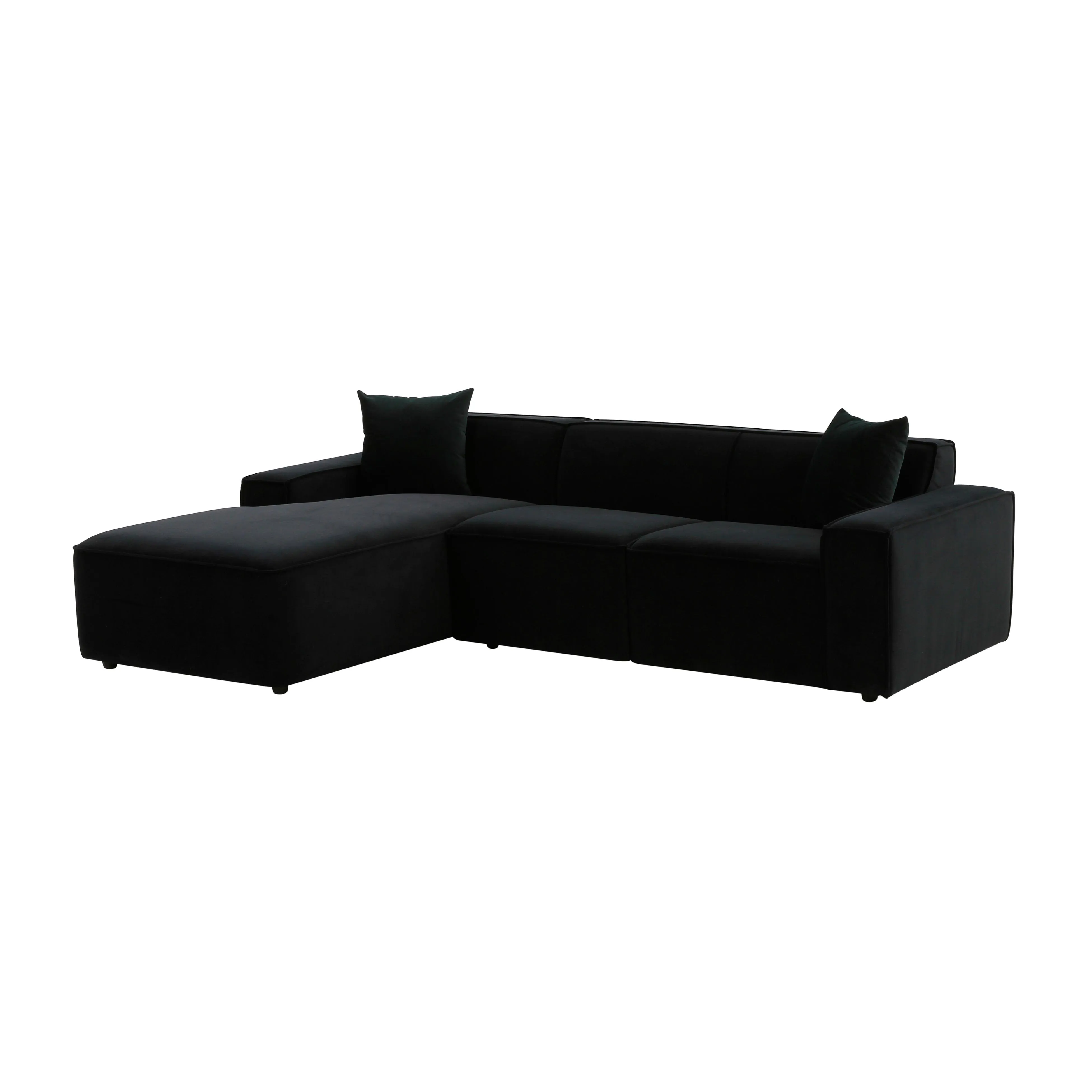 Olafur Black Velvet Sectional 