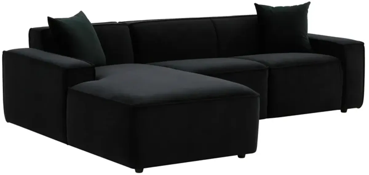 Olafur Black Velvet Sectional 