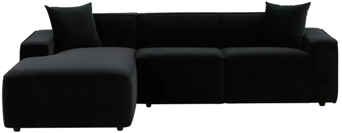 Olafur Black Velvet Sectional 