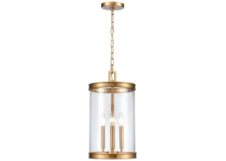 Mendoza 10.25" Wide 3-Light Pendant - Brushed Gold