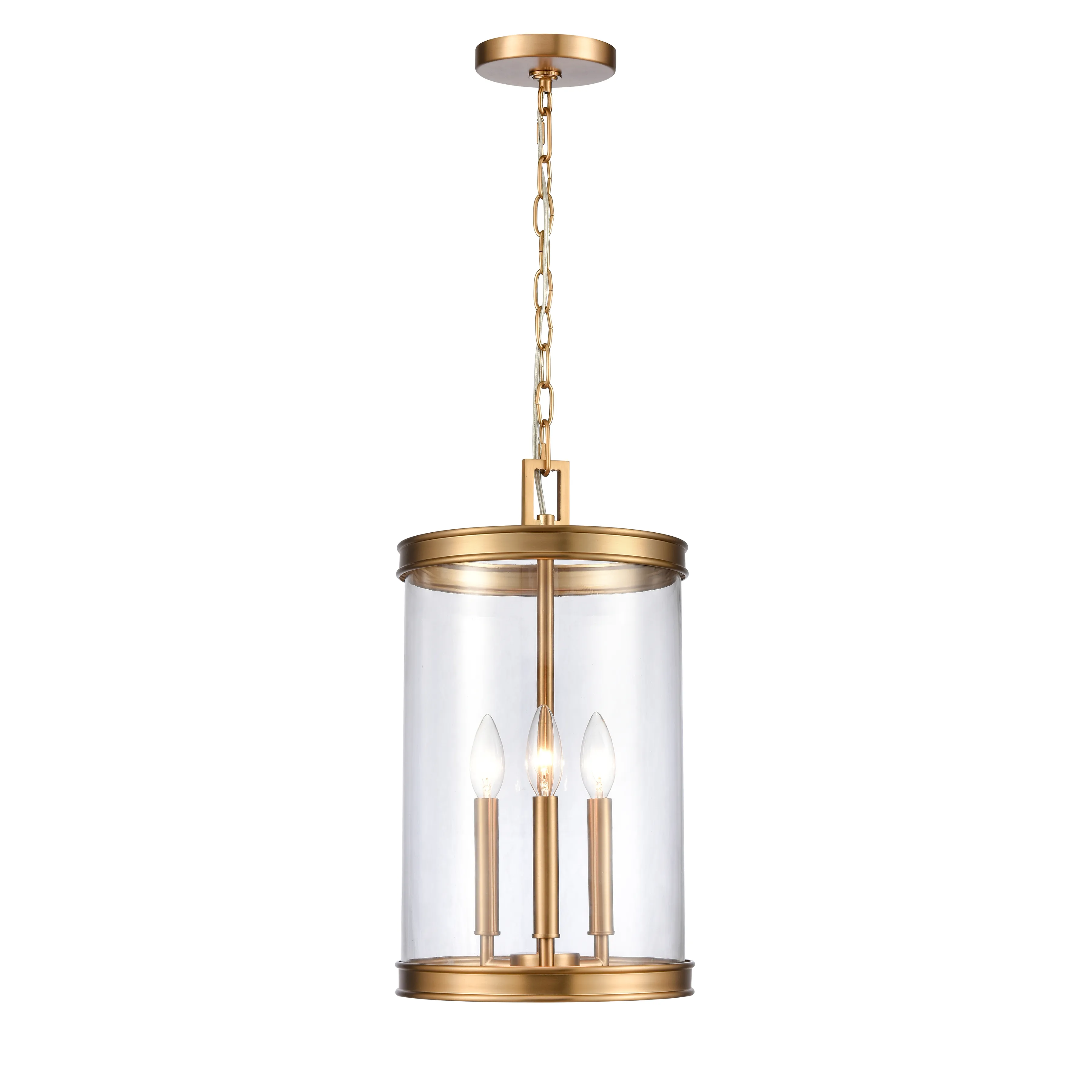 Mendoza 10.25" Wide 3-Light Pendant - Brushed Gold