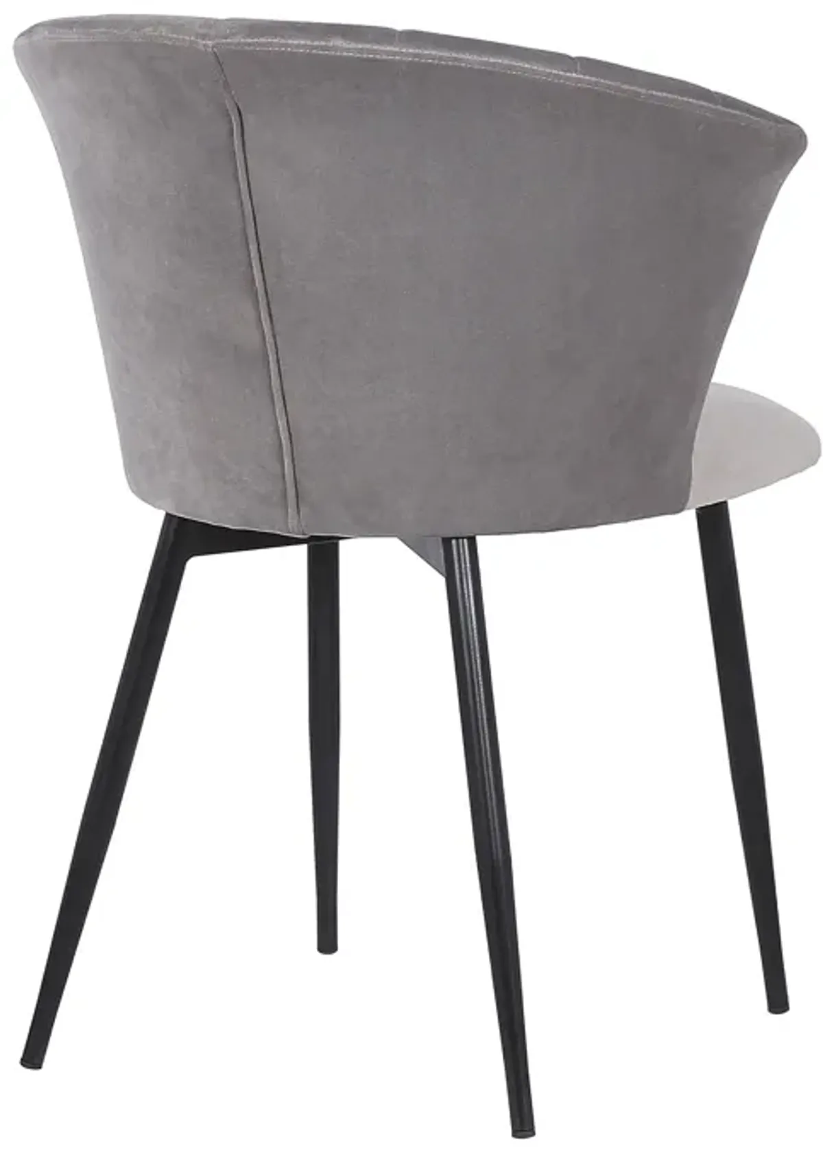 Lulu Contemporary Dining Chair in Black Powder Coated Finish and Gray Velvet