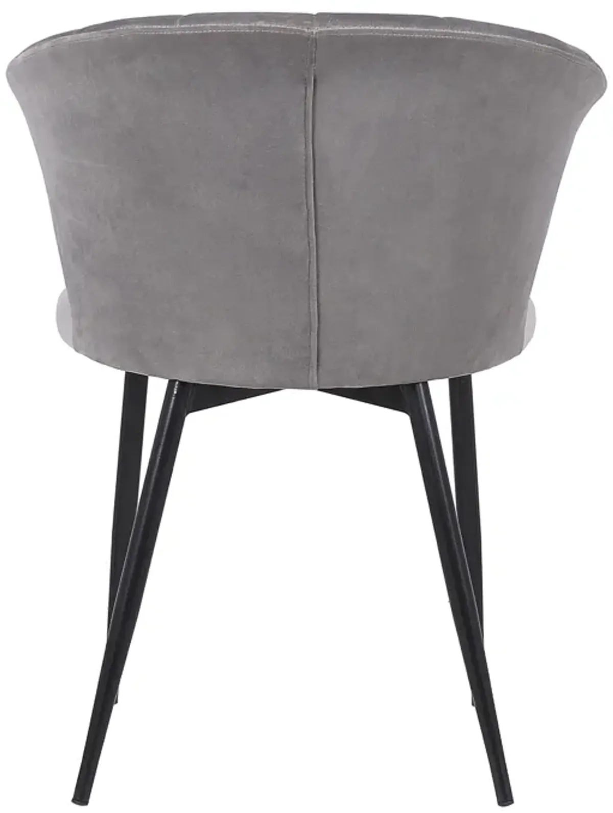 Lulu Contemporary Dining Chair in Black Powder Coated Finish and Gray Velvet