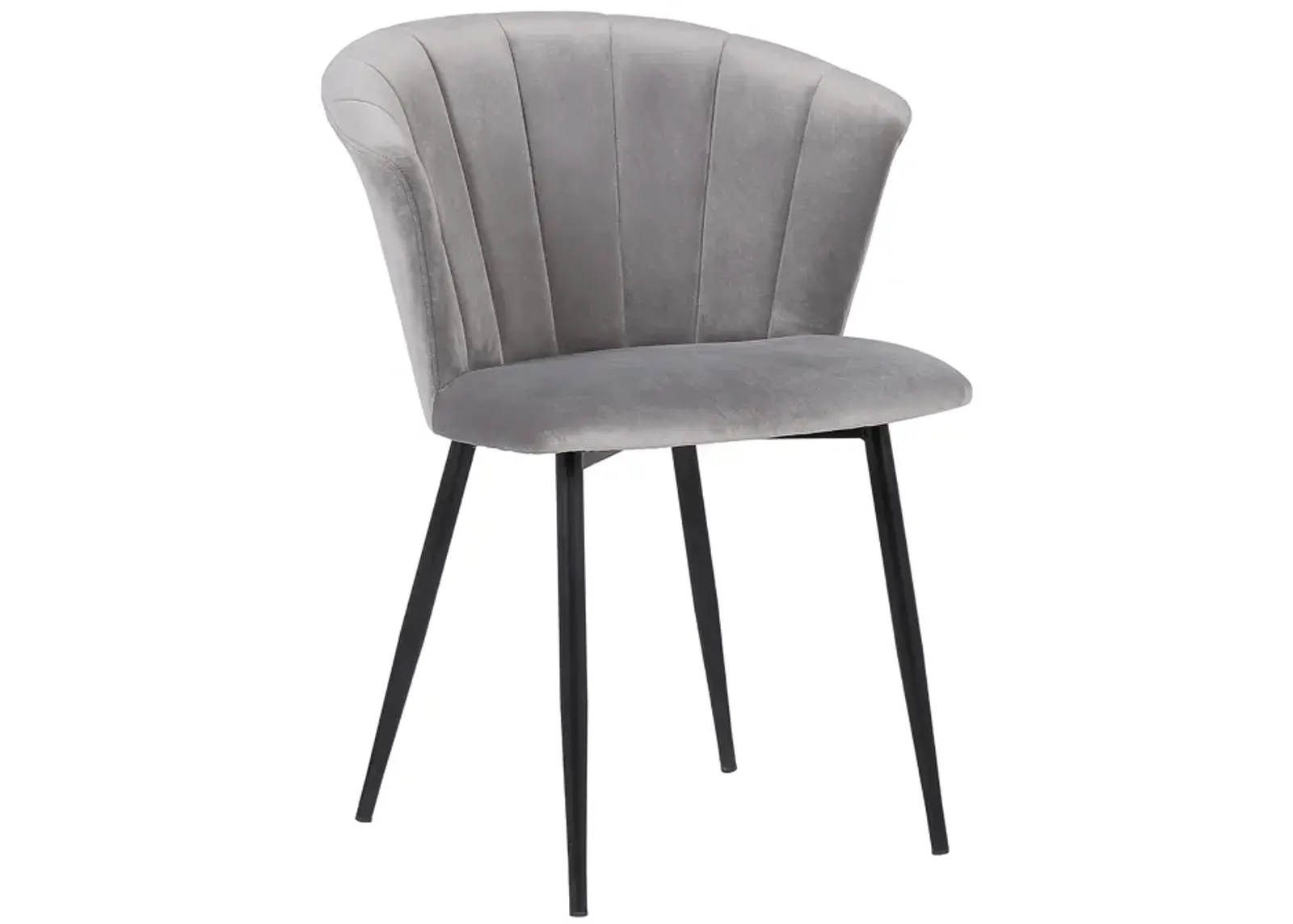 Lulu Contemporary Dining Chair in Black Powder Coated Finish and Gray Velvet