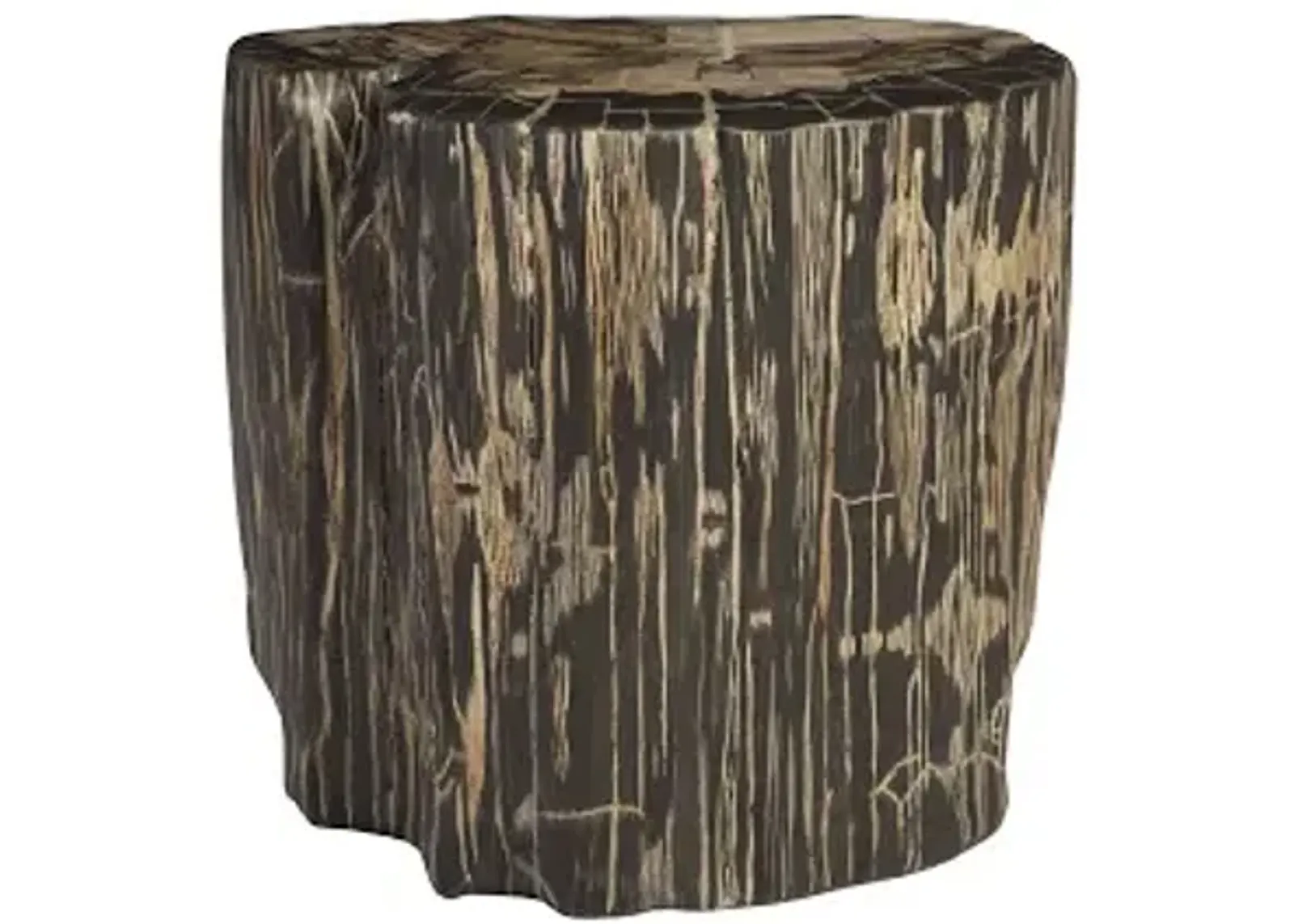 cast petrified wood stool, resin