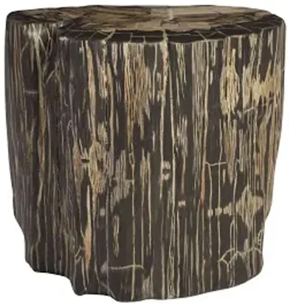 cast petrified wood stool, resin