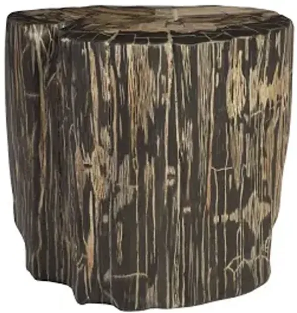 cast petrified wood stool, resin