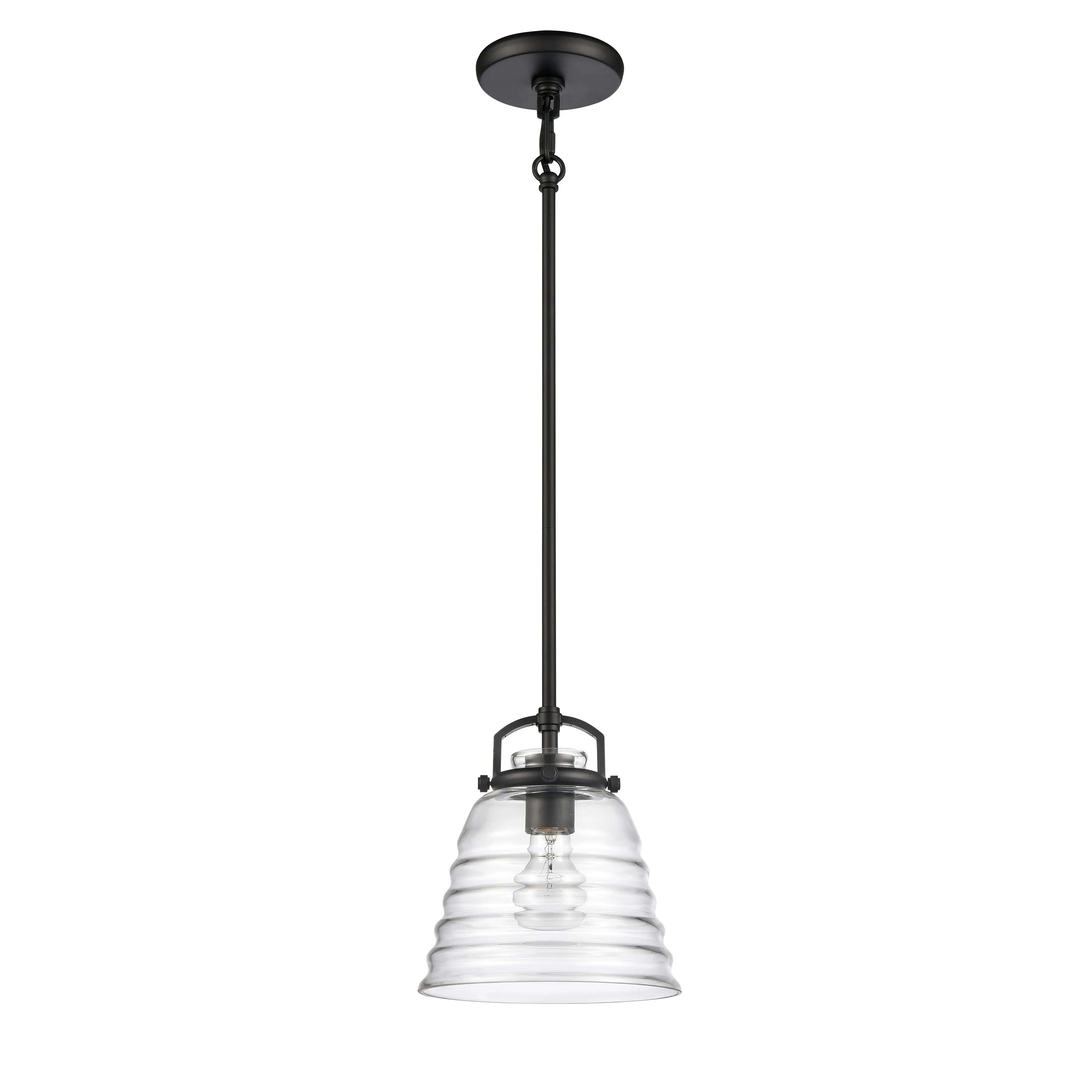 Current 8" Wide 1-Light Pendant - Matte Black