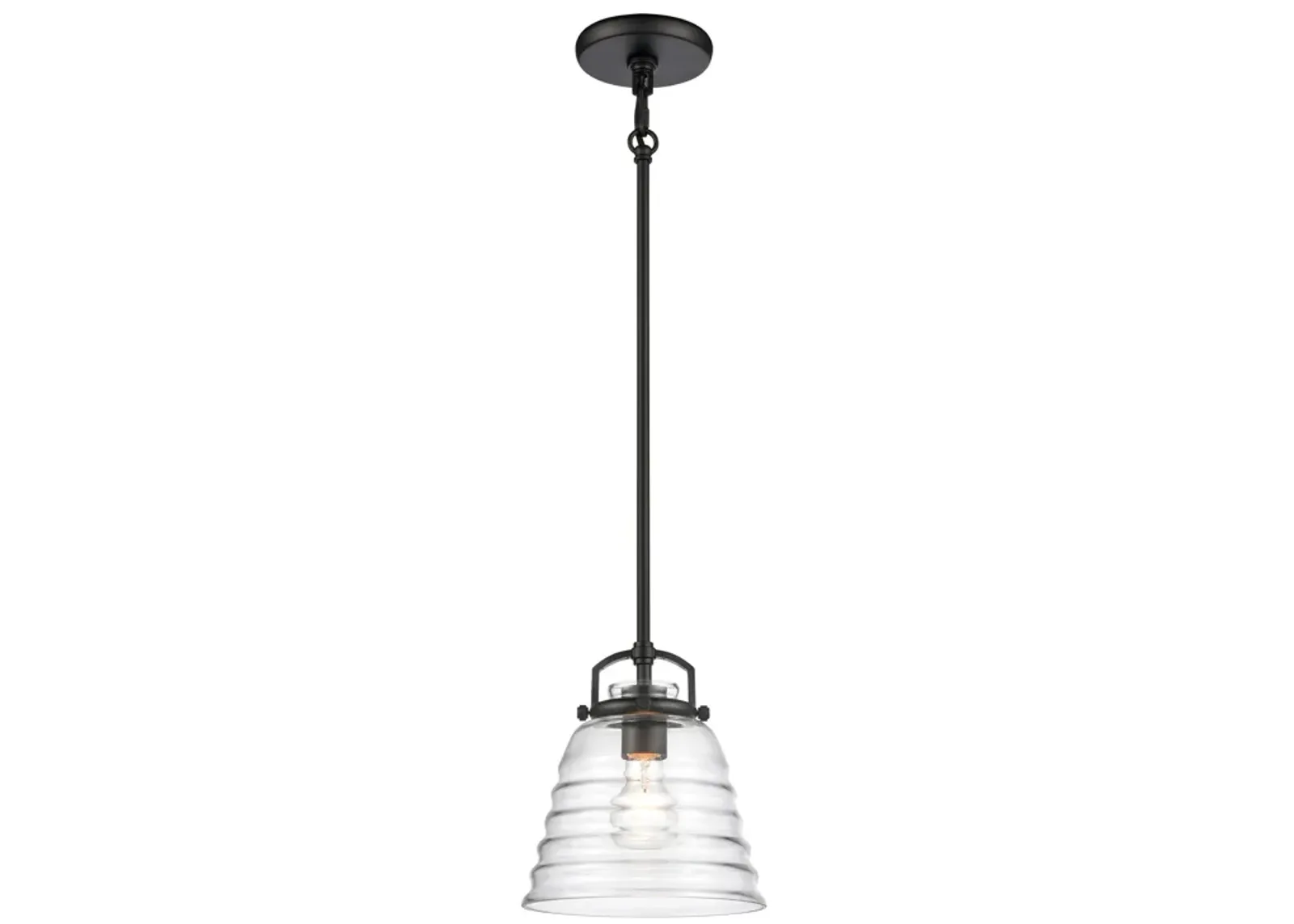 Current 8" Wide 1-Light Pendant - Matte Black