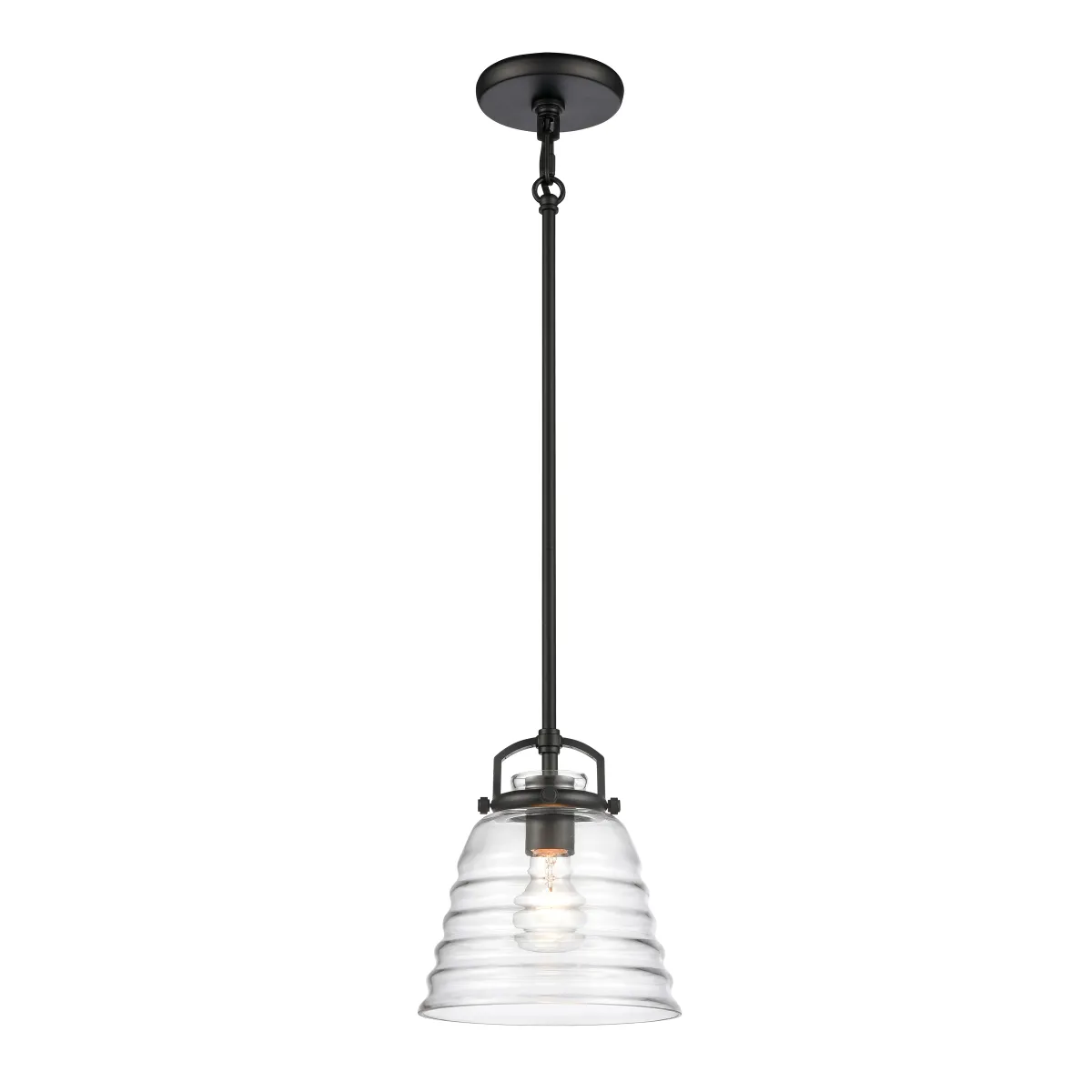 Current 8" Wide 1-Light Pendant - Matte Black